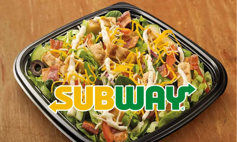 Subway Salad Menu