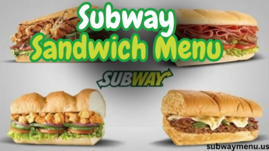 Subway Sandwich Menu