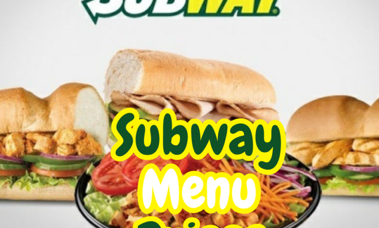Subway menu prices